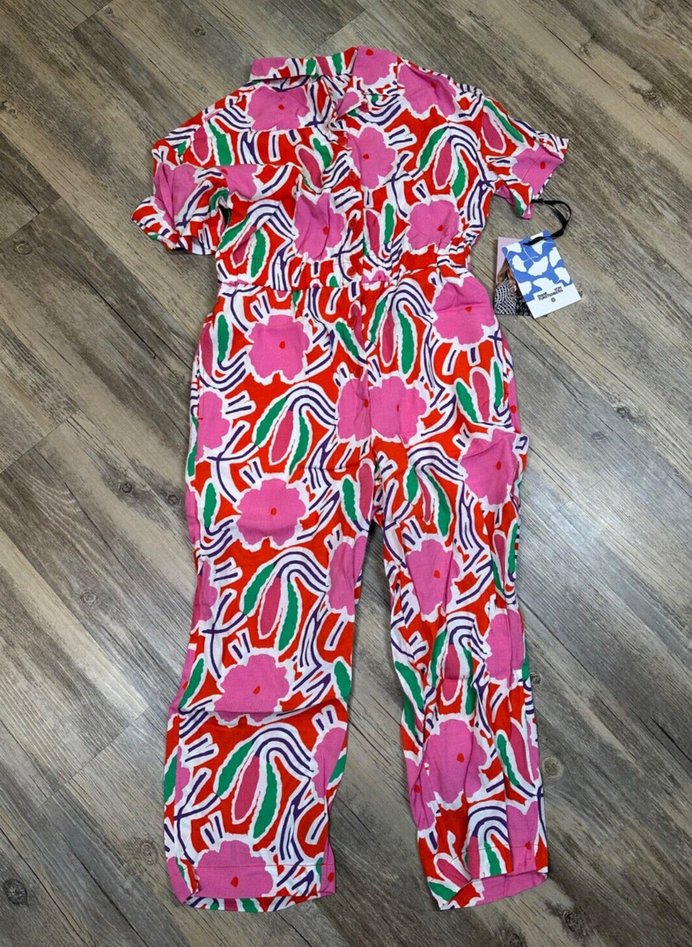 Diane Von Furstenberg Jumpsuit Size M 8 Girls Pink Floral Flowers Pockets DVF
